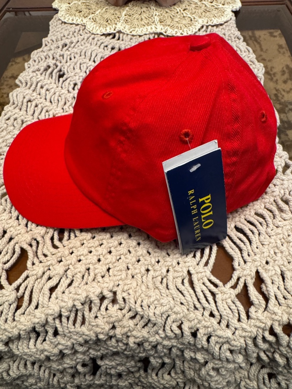 Polo by Ralph Lauren Red Baseball Cap with Black Pony Logo - Picture 2 of 5